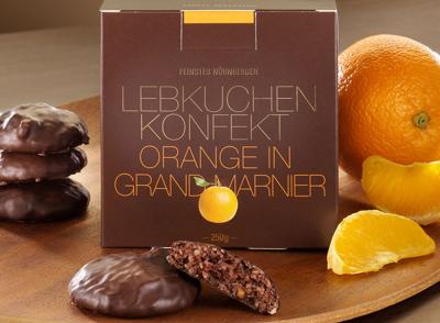 Lebkuchen-Konfekt Orange in Grand Marnier 250g