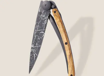 Olivenholz / Jagdszene
