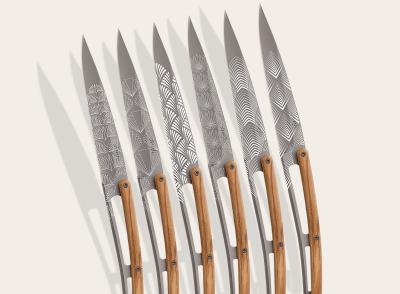 Tafelmesser Olivenholz / Art Déco