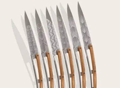 Tafelmesser Olivenholz / Art Déco