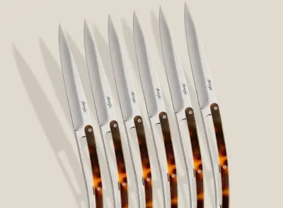 Steakmesser Schildpattoptik bernsteinfarben