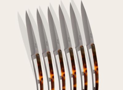 Steakmesser Schildpattoptik bernsteinfarben