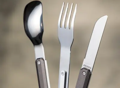 Akinod Besteck 12:34 Aluminium dunkelgrau