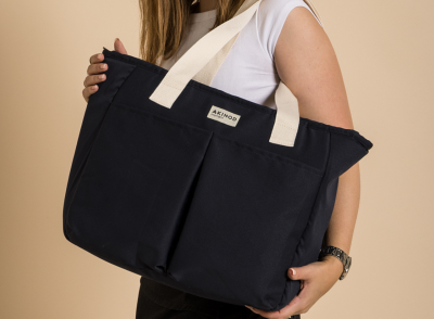 Akinod Isotherme Shopping-Tasche 10:47 Marineblau