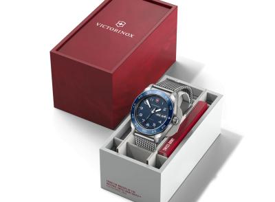 Swiss Army Quartz Mesh blau