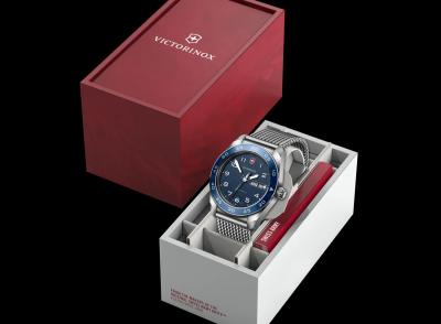 Swiss Army Quartz Mesh blau